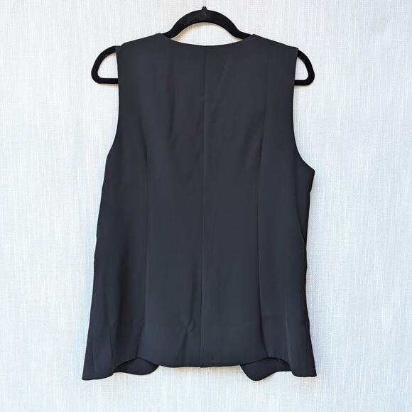 NWT GAP Black Longline Single-breasted Button Front Vest, size M - Picture 2 of 7